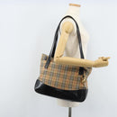 Burberrys Nova Check Tote Bag Canvas Beige Gold Auth 172718-23