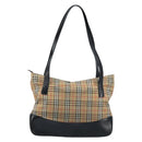 Burberrys Nova Check Tote Bag Canvas Beige Gold Auth 172718-3