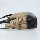 Burberrys Nova Check Tote Bag Canvas Beige Gold Auth 172718-5