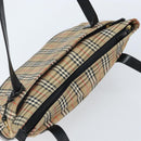Burberrys Nova Check Tote Bag Canvas Beige Gold Auth 172718-6
