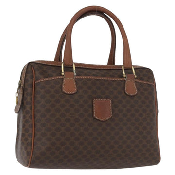 CELINE Macadam Canvas Hand Bag PVC Leather Brown Gold Auth 172719