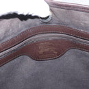 BURBERRY Nova Check Hand Bag PVC Beige Gold Auth 172725-10