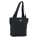 PRADA Tote Bag Nylon Black Silver Auth 172727-1