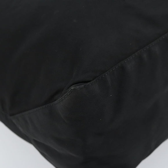 PRADA Tote Bag Nylon Black Silver Auth 172727