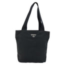 PRADA Tote Bag Nylon Black Silver Auth 172727-13