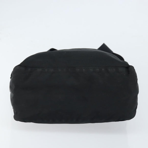 PRADA Tote Bag Nylon Black Silver Auth 172727