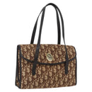 Christian Dior Trotter Canvas Hand Bag Beige Gold Auth 172728-1