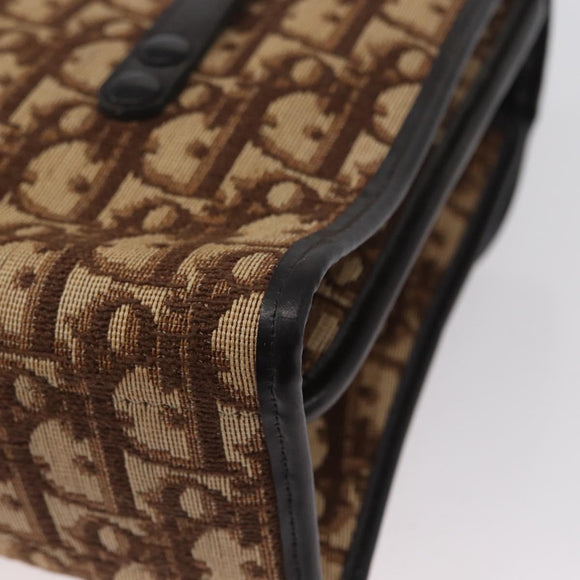 Christian Dior Trotter Canvas Hand Bag Beige Gold Auth 172728