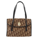 Christian Dior Trotter Canvas Hand Bag Beige Gold Auth 172728-2
