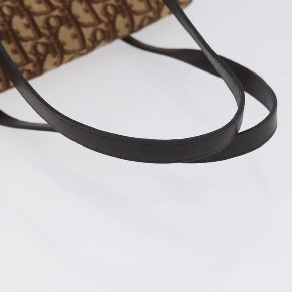 Christian Dior Trotter Canvas Hand Bag Beige Gold Auth 172728