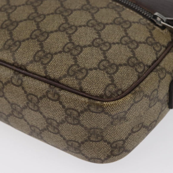 GUCCI GG Supreme Shoulder Bag PVC Beige Silver 114291 Auth 172729