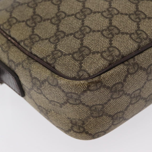 GUCCI GG Supreme Shoulder Bag PVC Beige Silver 114291 Auth 172729