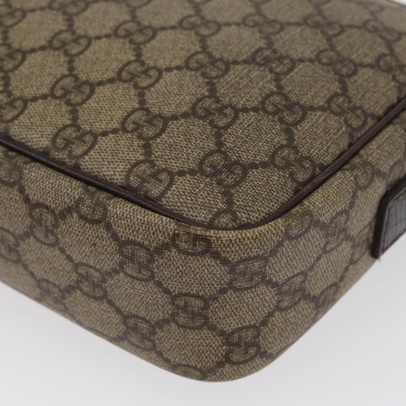 GUCCI GG Supreme Shoulder Bag PVC Beige Silver 114291 Auth 172729