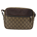 GUCCI GG Supreme Shoulder Bag PVC Beige Silver 114291 Auth 172729-2