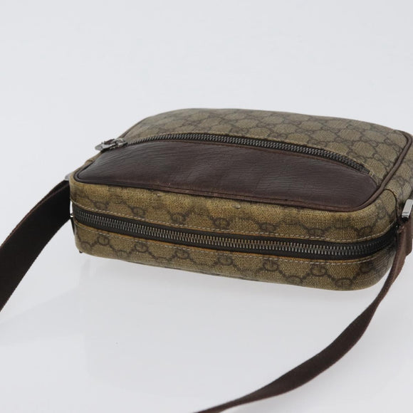 GUCCI GG Supreme Shoulder Bag PVC Beige Silver 114291 Auth 172729