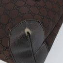 GUCCI GG Canvas Tote Bag Brown Silver 180450 Auth 172731-10