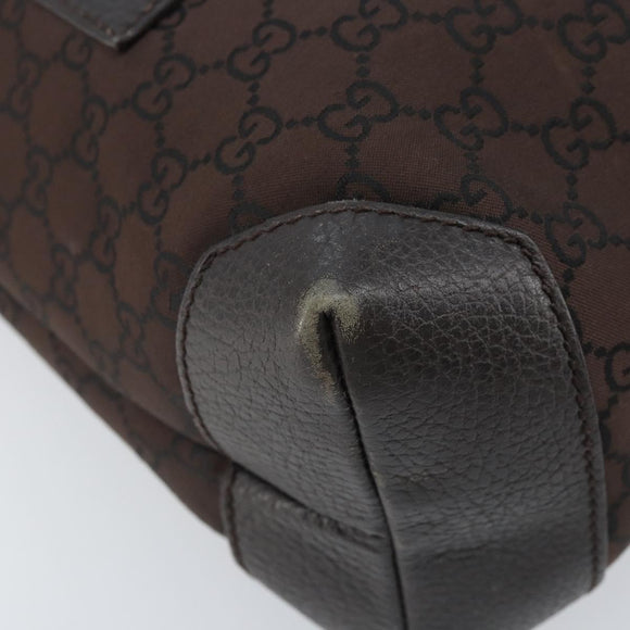 GUCCI GG Canvas Tote Bag Brown Silver 180450 Auth 172731