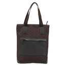 GUCCI GG Canvas Tote Bag Brown Silver 180450 Auth 172731-2