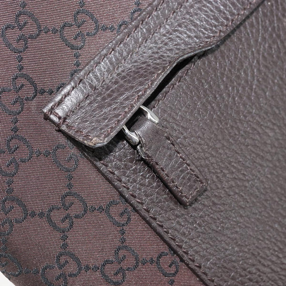 GUCCI GG Canvas Tote Bag Brown Silver 180450 Auth 172731