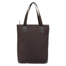 GUCCI GG Canvas Tote Bag Brown Silver 180450 Auth 172731-3