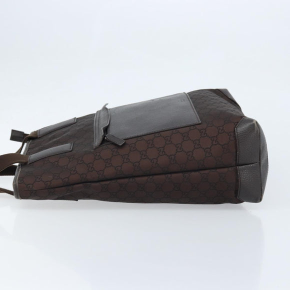 GUCCI GG Canvas Tote Bag Brown Silver 180450 Auth 172731