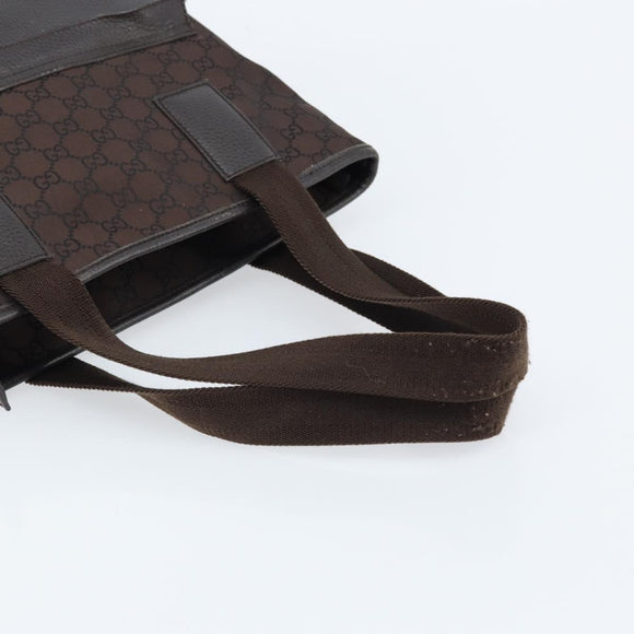 GUCCI GG Canvas Tote Bag Brown Silver 180450 Auth 172731