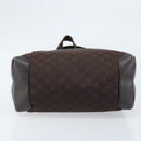 GUCCI GG Canvas Tote Bag Brown Silver 180450 Auth 172731-9