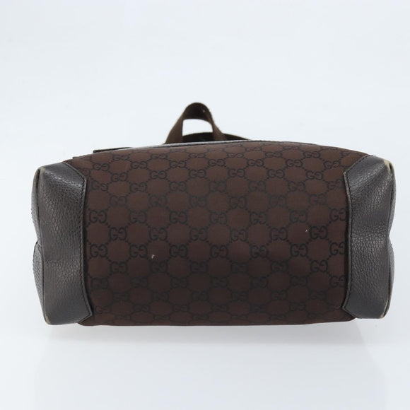 GUCCI GG Canvas Tote Bag Brown Silver 180450 Auth 172731