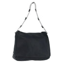 PRADA Plastic Chain Shoulder Bag Leather Black Auth 172733-1