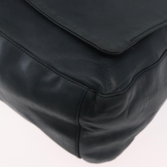 PRADA Plastic Chain Shoulder Bag Leather Black Auth 172733
