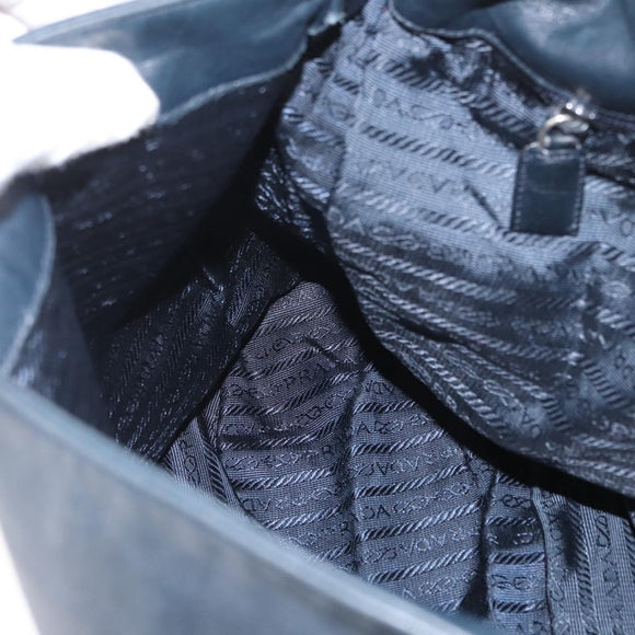 PRADA Plastic Chain Shoulder Bag Leather Black Auth 172733
