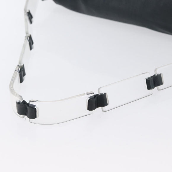PRADA Plastic Chain Shoulder Bag Leather Black Auth 172733