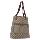 GUCCI GG Supreme Web Sherry Line Tote Bag PVC Beige Gold 16 002 4487 Auth 172743-1