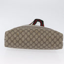 GUCCI GG Supreme Web Sherry Line Tote Bag PVC Beige Gold 16 002 4487 Auth 172743-6