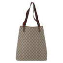 GUCCI GG Supreme Web Sherry Line Tote Bag PVC Beige Gold 16 002 4487 Auth 172743-2
