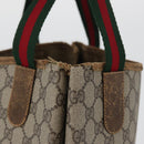 GUCCI GG Supreme Web Sherry Line Tote Bag PVC Beige Gold 16 002 4487 Auth 172743-5