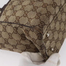 GUCCI GG Canvas Web Sherry Line Tote Bag Beige Silver 145810 Auth 172745-12