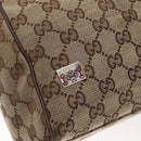 GUCCI GG Canvas Web Sherry Line Tote Bag Beige Silver 145810 Auth 172745-14