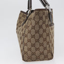 GUCCI GG Canvas Web Sherry Line Tote Bag Beige Silver 145810 Auth 172745-4