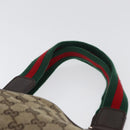 GUCCI GG Canvas Web Sherry Line Tote Bag Beige Silver 145810 Auth 172745-8