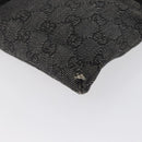 GUCCI GG Canvas Waist bag Black Silver 28566 Auth 172746-11