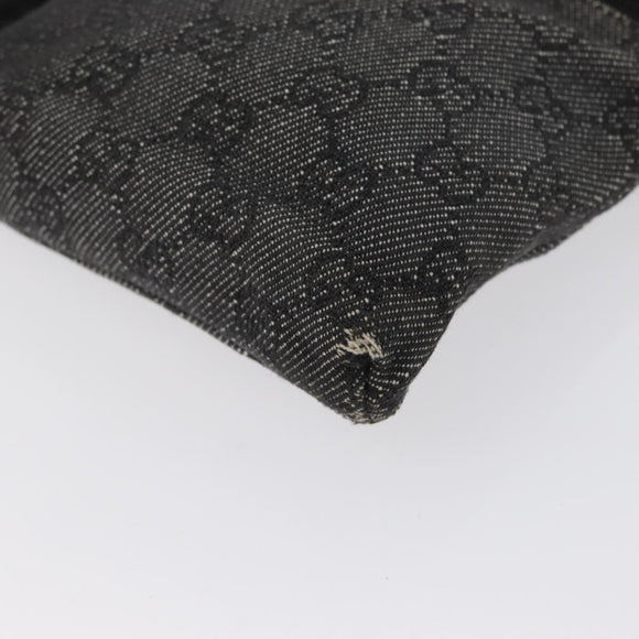 GUCCI GG Canvas Waist bag Black Silver 28566 Auth 172746