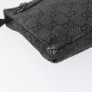 GUCCI GG Canvas Waist bag Black Silver 28566 Auth 172746-12
