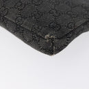 GUCCI GG Canvas Waist bag Black Silver 28566 Auth 172746-13