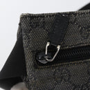 GUCCI GG Canvas Waist bag Black Silver 28566 Auth 172746-14