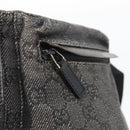 GUCCI GG Canvas Waist bag Black Silver 28566 Auth 172746-16