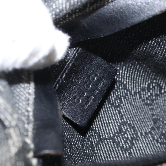 GUCCI GG Canvas Waist bag Black Silver 28566 Auth 172746