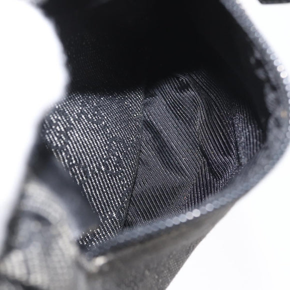 GUCCI GG Canvas Waist bag Black Silver 28566 Auth 172746