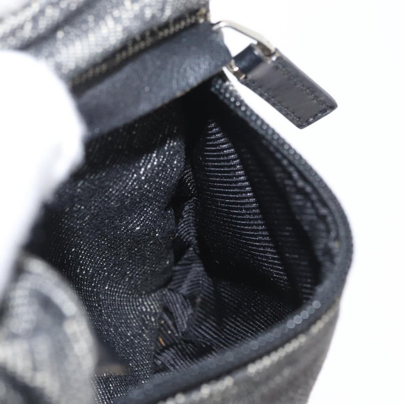 GUCCI GG Canvas Waist bag Black Silver 28566 Auth 172746