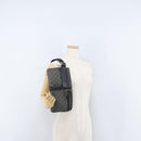 GUCCI GG Canvas Waist bag Black Silver 28566 Auth 172746-24